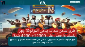 طرق موثوقة لشحن شدات ببجي: احصل على 12000+4200 UC وارتق بمستوى أسلحتك وملابسك الآن!
